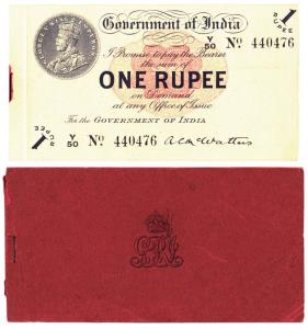 George V, Rupee 1, complete Booklet, 1st issue, 1917, signed A. C. McWatters, housed in a 