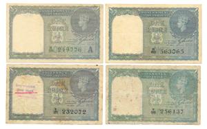George VI, Rupee 1, 1st issue, 1944, signed C. E. Jones, 'You British Quit India' a rubber