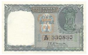 Rupee 1, 1949, signed K. R. K. Menon. (Jhun# 1.1.1). Very Fine+.