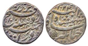 Jehangir, Silver, Rupee, Ajmer Mint, rev. Fatah (Victory) couplet, AH 1024/10. Struck from