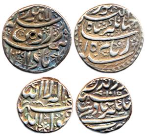 Jehangir, Silver, Rupee, Lahore Mint, AH 1029/15 and the other AH 1015 mint less type. Nic