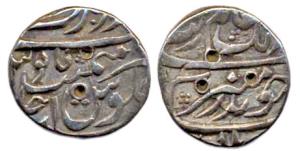 Aurangzeb, Silver, ½ Rupee, Bander-i-Mubarak Surat Mint, RYAhd. About Very Fine, Scarce.
