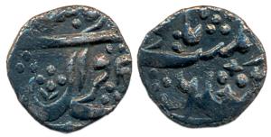 Akbar II, Silver 1/8 Rupee, 1.21g, Shahjahanabad Mint, RY6. Very Fine+, Rare.