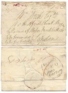 1809: Ex Territorial / Post Office / Patana Pt. Pd. / H.G. No. 2 an entire letter from Pat