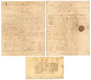 1823: Letter posted from Rungpore on 24th March 1823 to Chuisurah and reached on 26th Marc