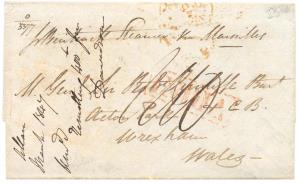 1844: The Post Office regulations of February 1844 provided that the postage on letters se