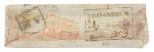 1850 /1: H. G. No. 4. The Trivandrum / Bearing dispatch mark of 1850/1 also on letters wit