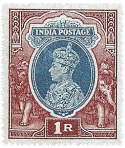 1937: S.G. 259, KG VI, 1 R/-, Grey & Red Brown, complete sheet of 120 stamps with gutter m