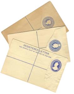 Lot of 3 different Pre Independence Postal Stationery, Registered Envelopes, 1886, QV, 2as