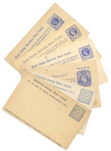 Lot of 6 different Pre Independence Postal Stationery, Service Post Cards, QV & KE VII Pos