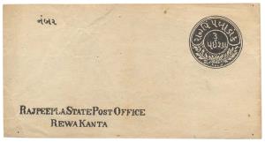 18753/8 Rajpipla, Letter sheet, 3 paisa Black on wove paper having 'Dorling * & Gregory Pa