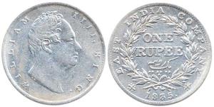 William IV, Silver, Rupee, 1835, obv. C, rev. II, 20 berries, R.S. incuse, Calcutta Mint. 