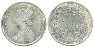 Victoria Empress, Silver, Rupee, 1881, obv. A3, rev. I, with dot, Bombay Mint. Fine, Scarc