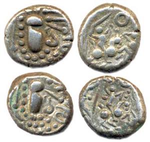 Indo-Sassanians, probably Paramaras of Malwa, Billon (2), Dramma, typical Gadhaiya obv sho