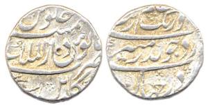 Aurangzeb, Silver, Rupee, Dar-ul-Mulk Kabul Mint, RY 43, ND. About Very Fine.