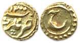 Tipu Sultan, Gold, Fanam, Nagar Mint, AM 1200, AD 1785. Extremely Fine.