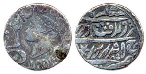 Jaswant Singh, Silver, Rupee, with the titles and portrait of Queen Victoria, AD 1851 (KM 