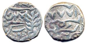 Silver, Rupee, in the name of Empress Victoria and Bhanwar Pal, VS 1888. Complete date. Ab