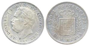 Luiz I (Ludwik), Silver, Rupee, 1882. Very Fine.