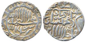 Akbar, Silver, Rupee, AH 966, Kalima on obv., mint name off flan (SA 80.15). Very Fine, Sc