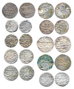Farrukhsiyar, Silver (10), Rupee, Ahmedabad, Akbarabad, Lahore, Shahjahanabad and Surat Mi