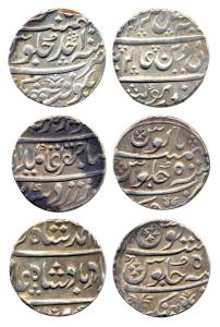 Balwantnagar Mint, Silver (3), Rupee, in the name of Muhammad Shah, Alamgir II and Shah Al