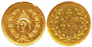 Gold, Double Pagoda, Tulabharam Issue, AD 1870-1931, ND, Tamil legend in three lines on re