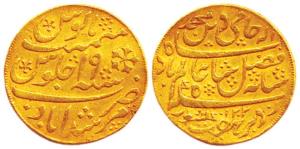 Murshidabad Mint, Gold, Mohur, in the name of Shah Alam II, struck at Calcutta Mint, AH 12