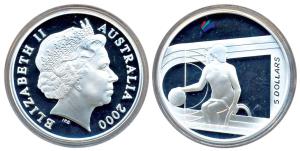 Australia, Paralympic Games of Sydney Olympics 2000, Silver, $5, 31.6 g. Proof, in origina