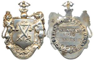 Cooch Behar, Silver, Medal, Coat of arms of the State on obv; in the centre, SEASON / 1917