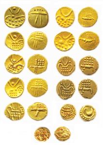 Gold (11), Fanams, assorted variety of numerous Fanams, Hoyasalas, Vira Raya Fanam (8); Na