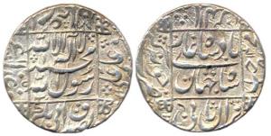 Shah Jahan, Silver, Rupee, Junagadh Mint, square-area type, mint name in the left margin o