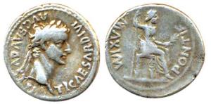 Roman Empire, Tiberius, Silver, Tribute Penny, head of the emperor to right on obv., Godde