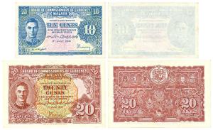 Malaysia, George VI, 10 and 20 Cents, 1941, Uncirculated.