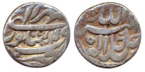 Akbar, Silver, Rupee, Sitpur Mint, Allahu Akbar type, Ilahi 49, Mihr Month. About Very Fin