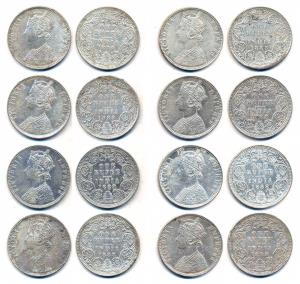 Victoria Empress, Silver (8), Rupee, 1888, Bombay Mint, obv C2 /rev I, ’B’ Raised. Fine+ t