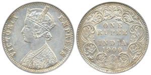 Victoria Empress, Silver, Rupee, 1900, Calcutta Mint, obv C3 / rev I, ’C’ incuse. Very Fin
