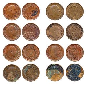 Edward VII, Copper and Bronze (8), ½ Pice, 1903, 1904, 1905, 1906 (2), 1907, 1908 And 1910
