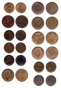 Assorted Lot, Copper (12), Queen Victoria, 1862, ½ Pice, Victoria Empress, 1901, ½ Pice, E