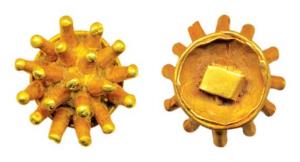 Gold, Crown Bead, (c. 3rd BC-3rd AD), 1.68g., a delicate gold crown like object with a hoo