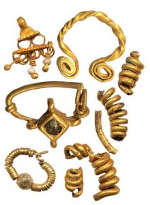 Primitive Gold Money, (c. 1000 AD), 3.98g., ancient jewellery used as barter. Fractions of