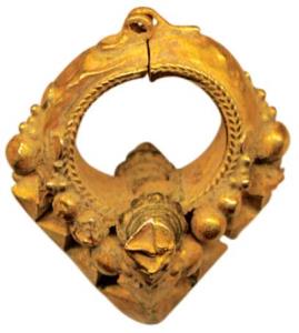 Primitive Gold Money, (c. 18th C), 2.91g., later jewellery used as barter, one large ear o