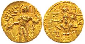 Gupta Empire, Chandragupta II Vikramaditya, (c. AD 380-413), Gold, Dinar, Archer type, kin