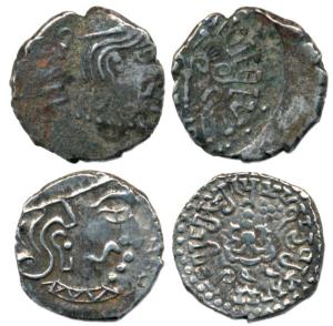 Gupta Empire, Kumaragupta I, (c. AD.414-455), Silver (2), Drachma, two types, the first wi