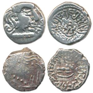 Gupta Empire, Skandagupta, (c AD 455-480), Silver (2), Drachma, two types, one with bull t