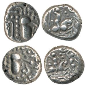 Malwa Gadhiyya Derivative coinage, perhaps struck by the Paramaras, (c. AD 1200), Silver (