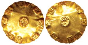Eastern Chalukyas, Rajyabhushana, (c. 11th century), Gold, Pagoda, legends in Telegu punch