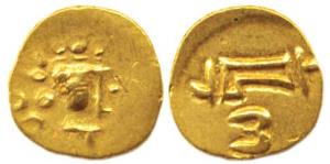 Imperial Gangas of Orissa, (c. 13th century), Gold, Double Fanam, Uncertain ruler reading 