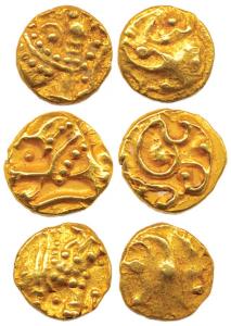 Western Gangas, (AD 10th- 11th century), Gold (3), Gajapati Fanam, obv. caparisoned elepha