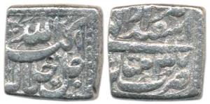 Akbar, Silver, Rupee, Multan Mint, Allahu Akbar type, Ilahi 37, Isfandarmuz Month (KM 88.4